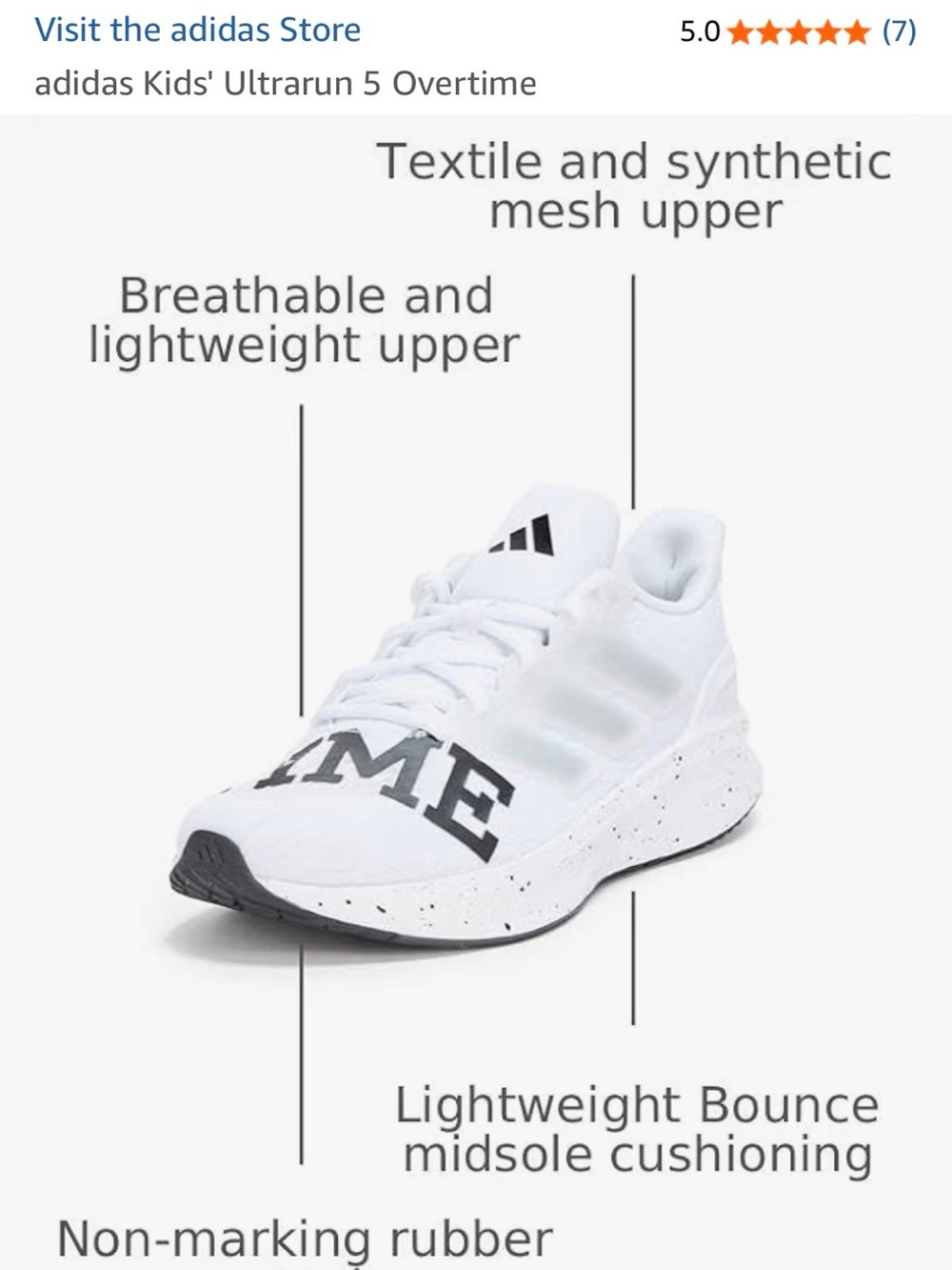 adidas Kids White Sneakers with Black Accents